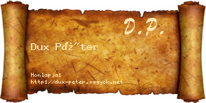 Dux Péter névjegykártya